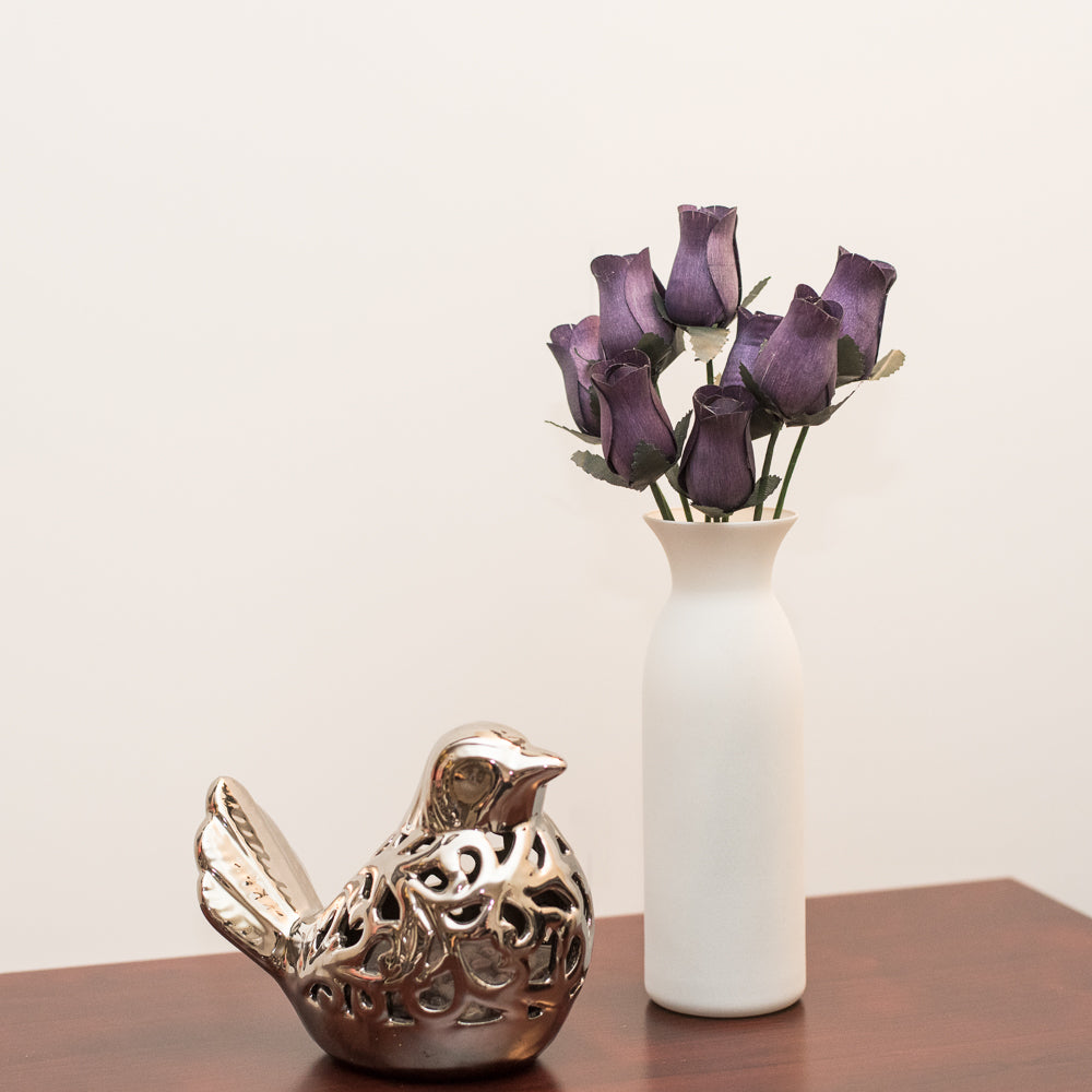 Grey Closed Bud Roses 8-Pack - The Original Wooden Rose
