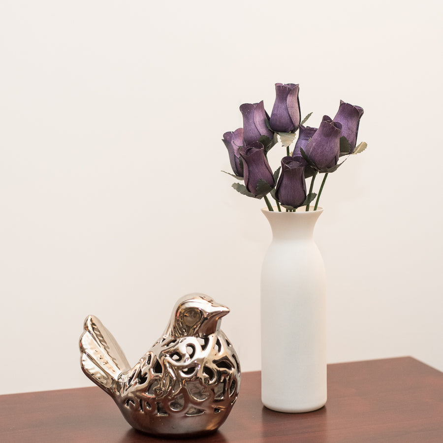 Grey Closed Bud Roses 8-Pack - The Original Wooden Rose