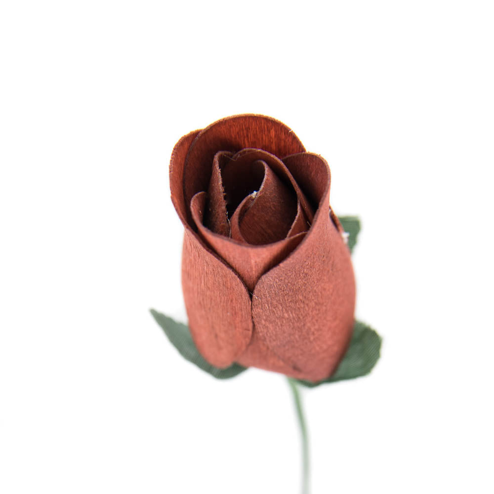 Chestnut Closed Bud Roses 8-Pack - The Original Wooden Rose