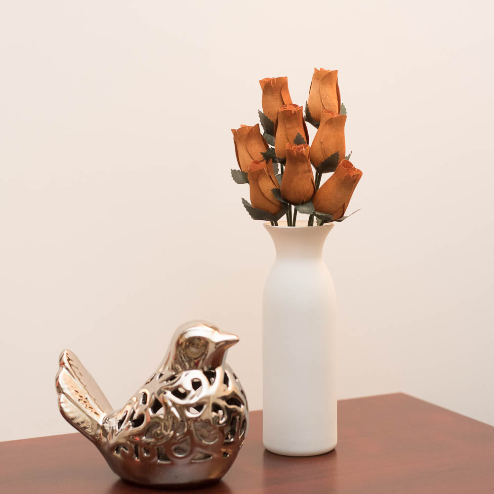 Butterscotch Closed Bud Roses 8-Pack - The Original Wooden Rose