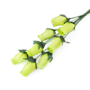 Light Green Closed Bud Roses 8-Pack - The Original Wooden Rose