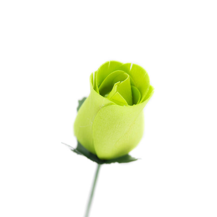 Light Green Closed Bud Roses 8-Pack - The Original Wooden Rose