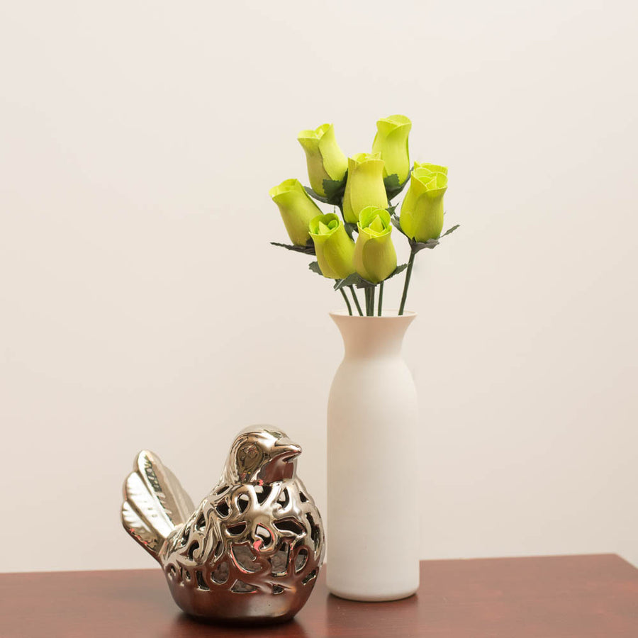 Light Green Closed Bud Roses 8-Pack - The Original Wooden Rose