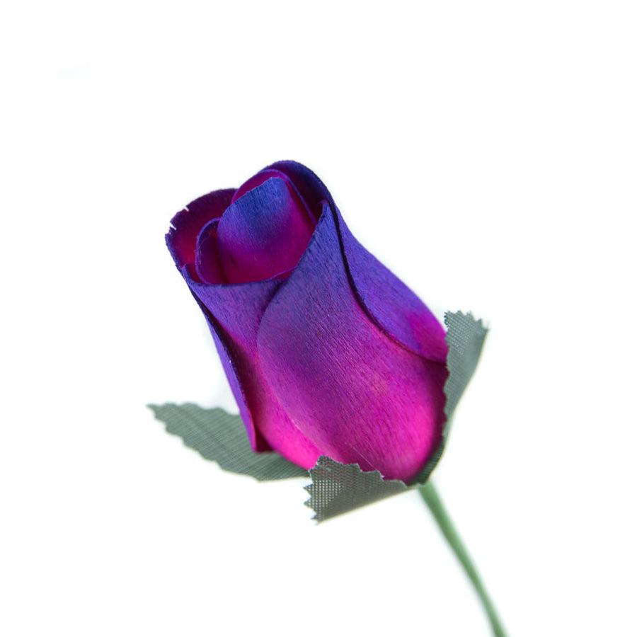 Hot Pink/Purple Closed Bud Roses 8-Pack - The Original Wooden Rose