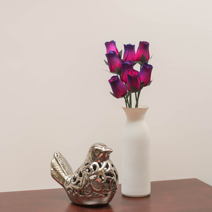 Hot Pink/Purple Closed Bud Roses 8-Pack - The Original Wooden Rose