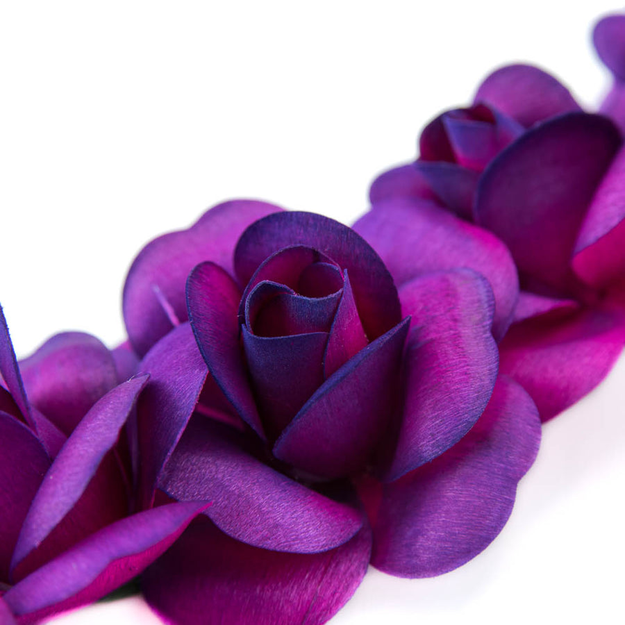 Hot Pink/Purple Fully Open Roses 6-Pack - The Original Wooden Rose
