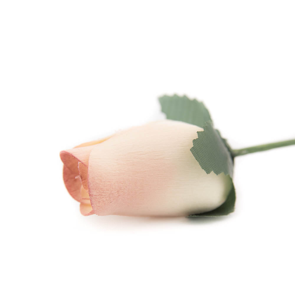 White/Cinnamon Closed Bud Roses 8-Pack - The Original Wooden Rose