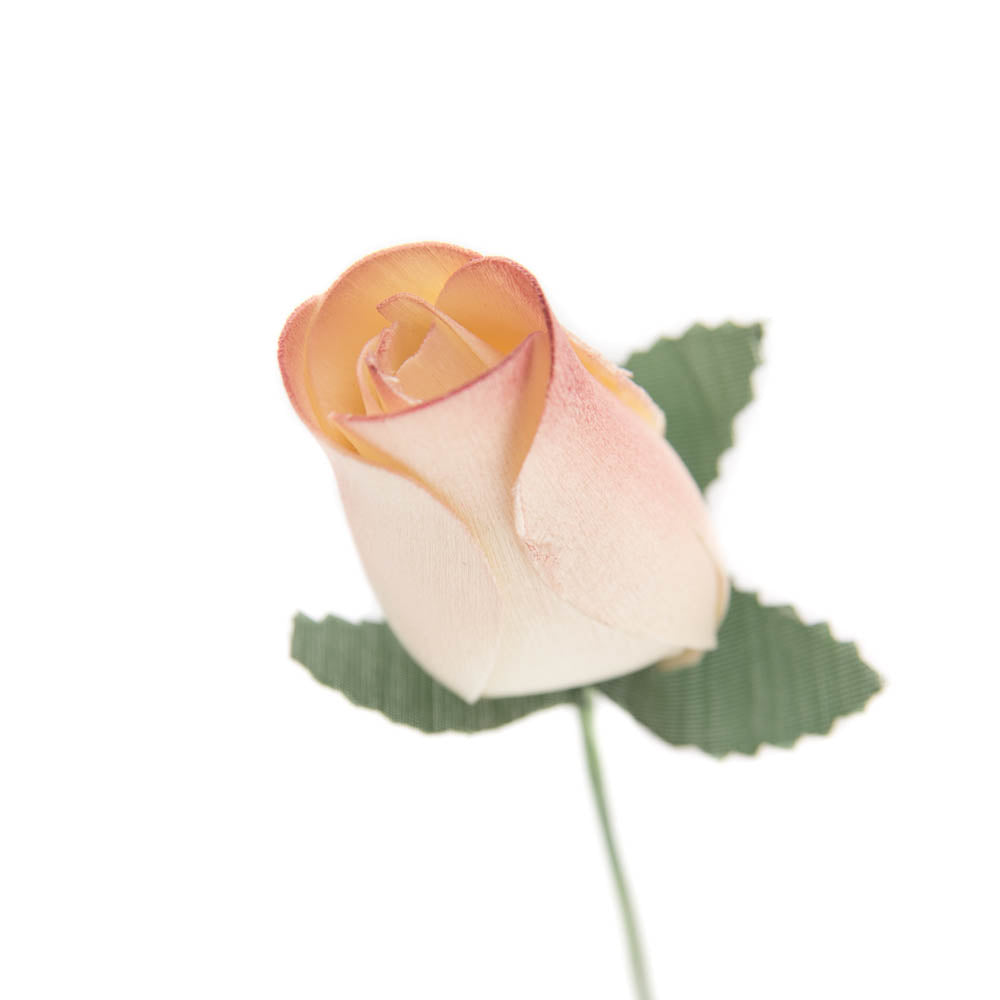 White/Cinnamon Closed Bud Roses 8-Pack - The Original Wooden Rose