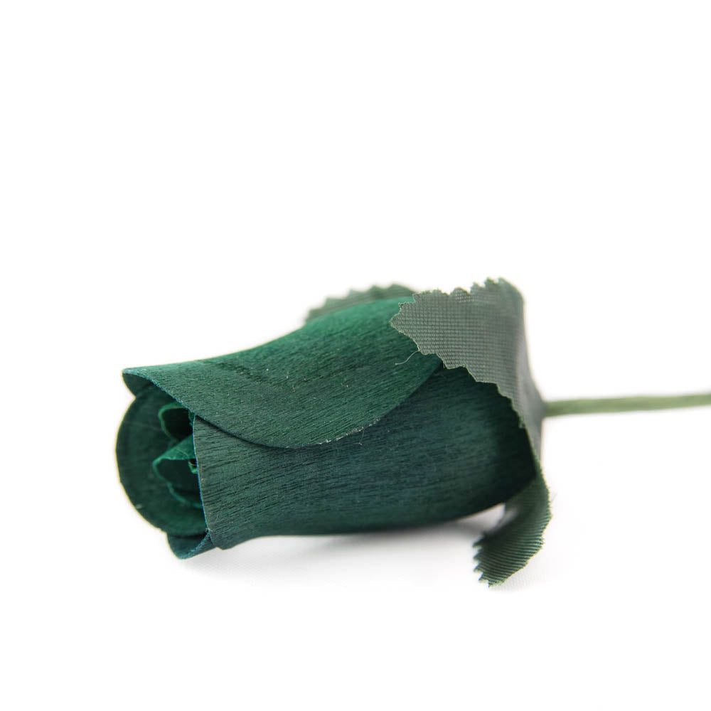 Hunter Green Closed Bud Roses 8-Pack - The Original Wooden Rose
