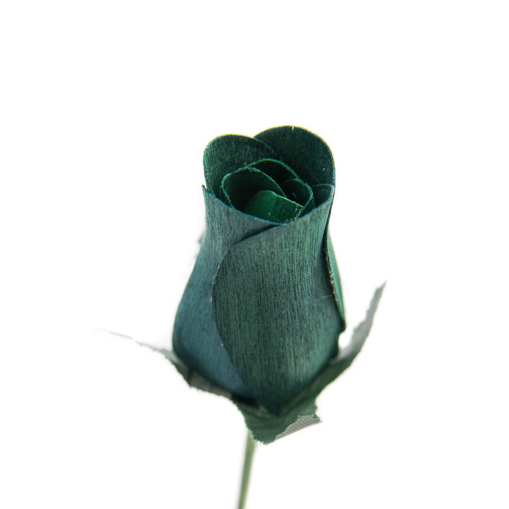 Hunter Green Closed Bud Roses 8-Pack - The Original Wooden Rose