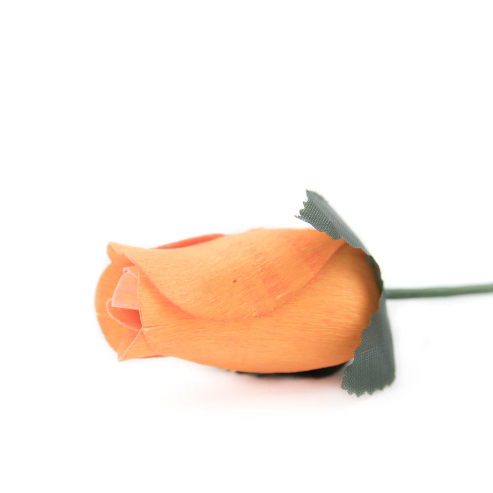 Pumpkin Closed Bud Roses 8-Pack - The Original Wooden Rose