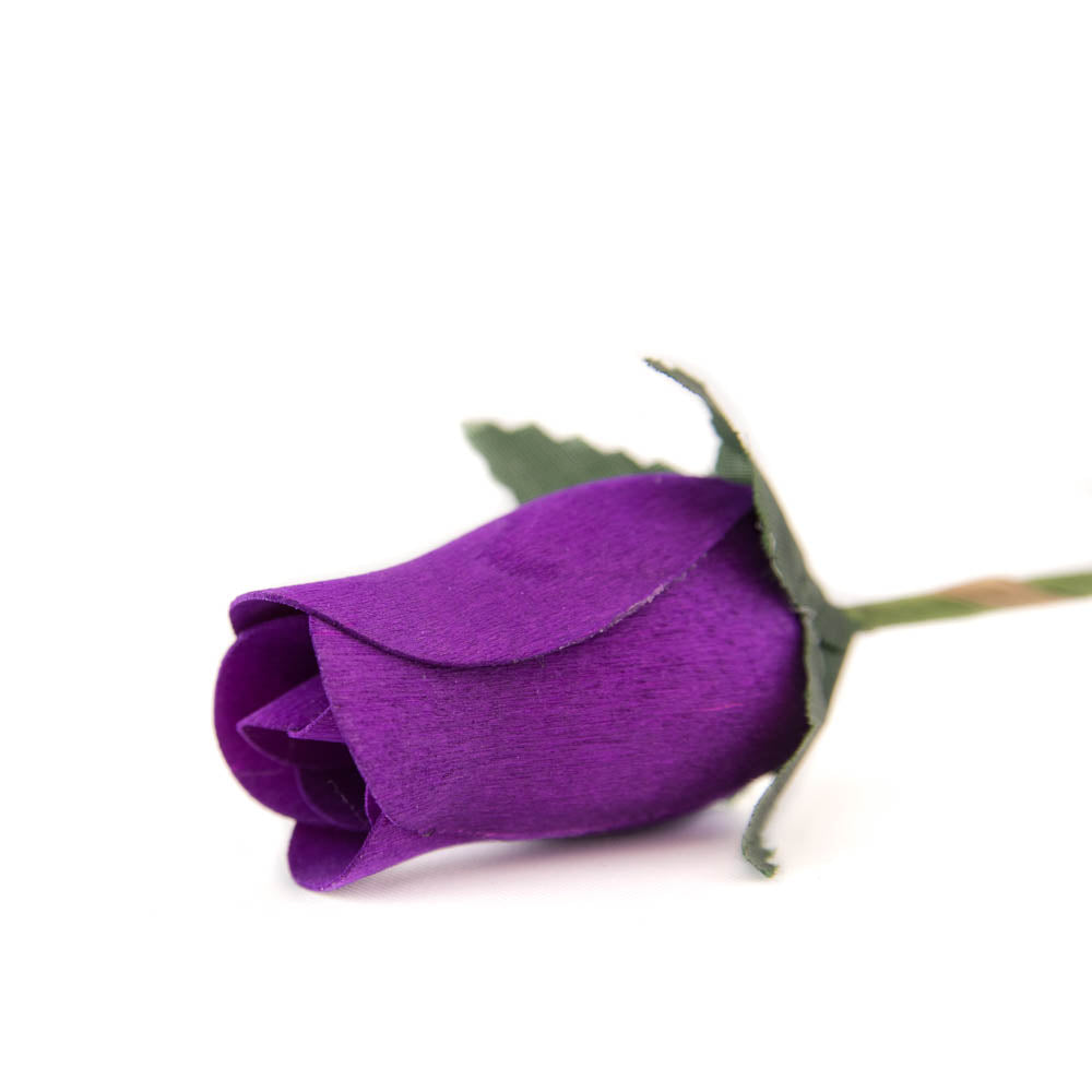 Violet Closed Bud Roses 8-Pack - The Original Wooden Rose
