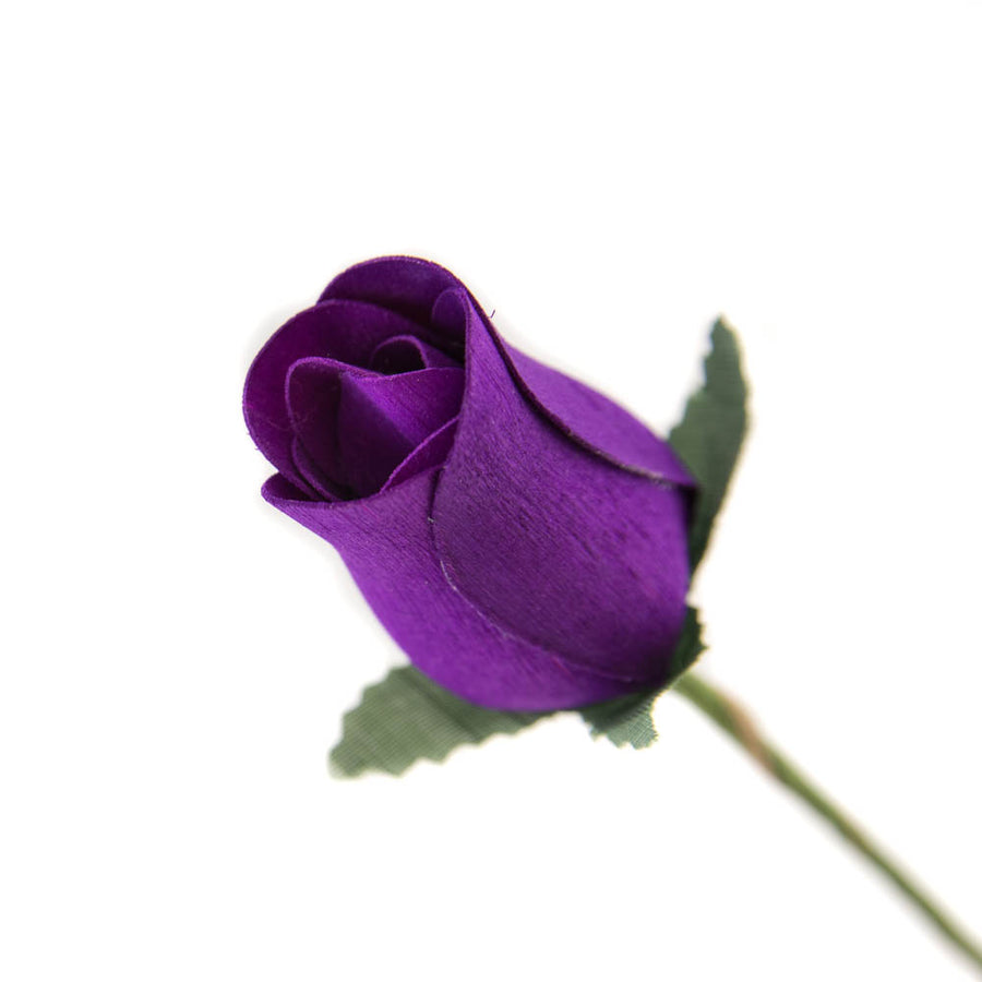 Violet Closed Bud Roses 8-Pack - The Original Wooden Rose