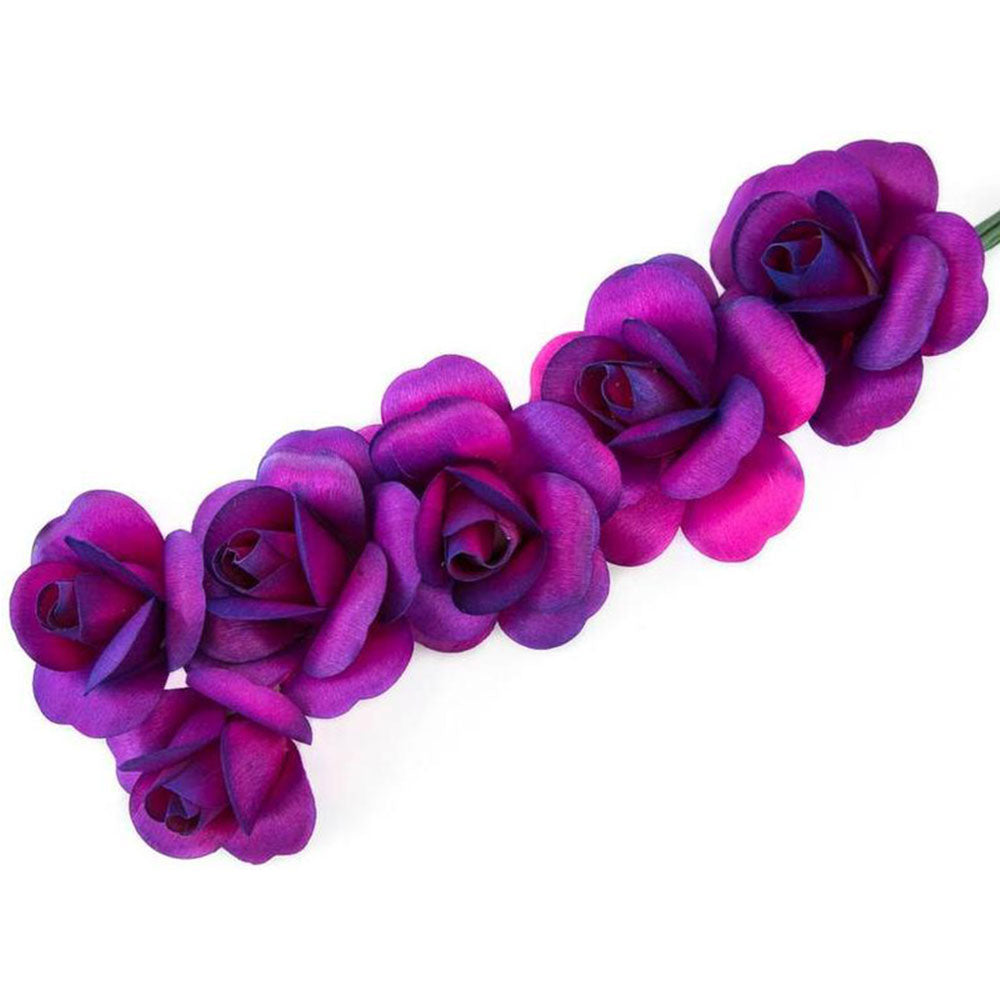 Hot Pink/Purple Fully Open Roses 6-Pack – The Original Wooden Rose