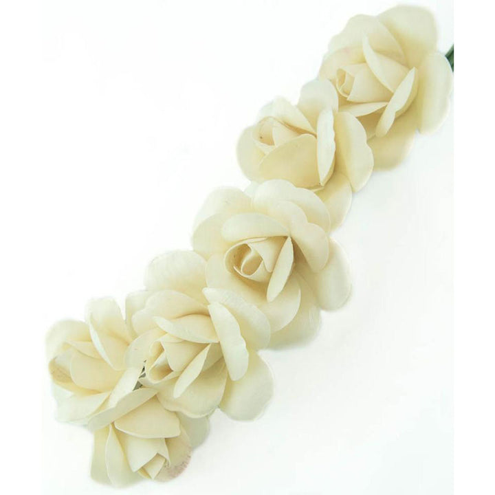 White Fully Open Roses 6-Pack - The Original Wooden Rose