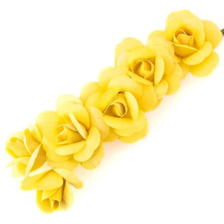 Yellow Fully Open Roses 6-Pack - The Original Wooden Rose
